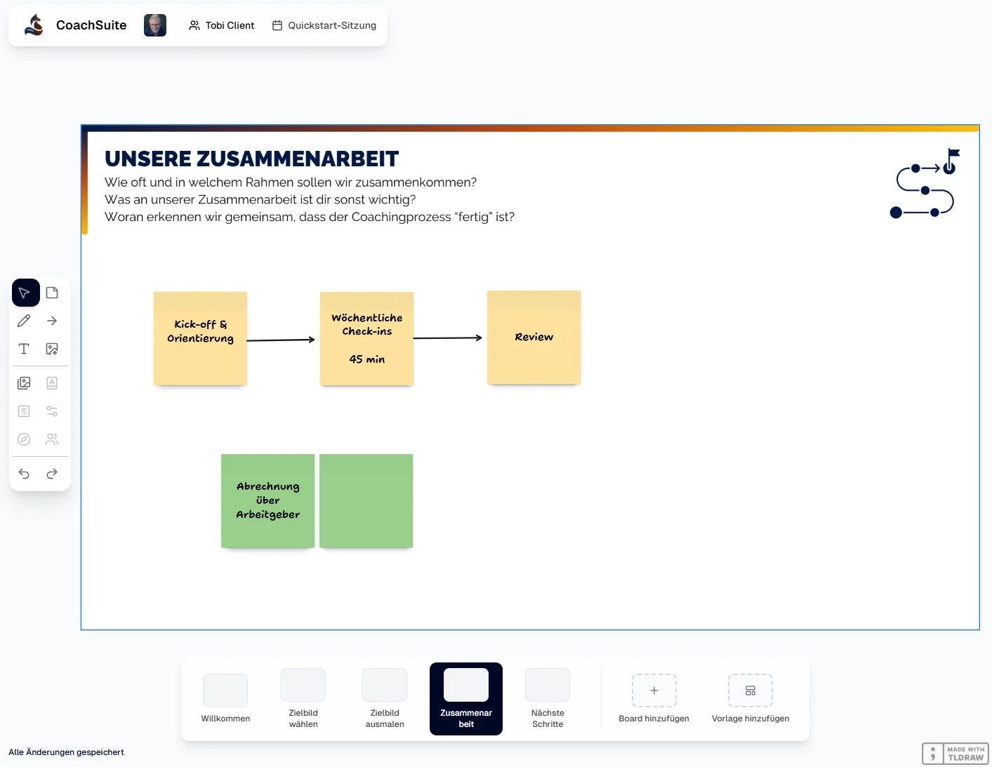 Einfaches Whiteboard als Zuhause
